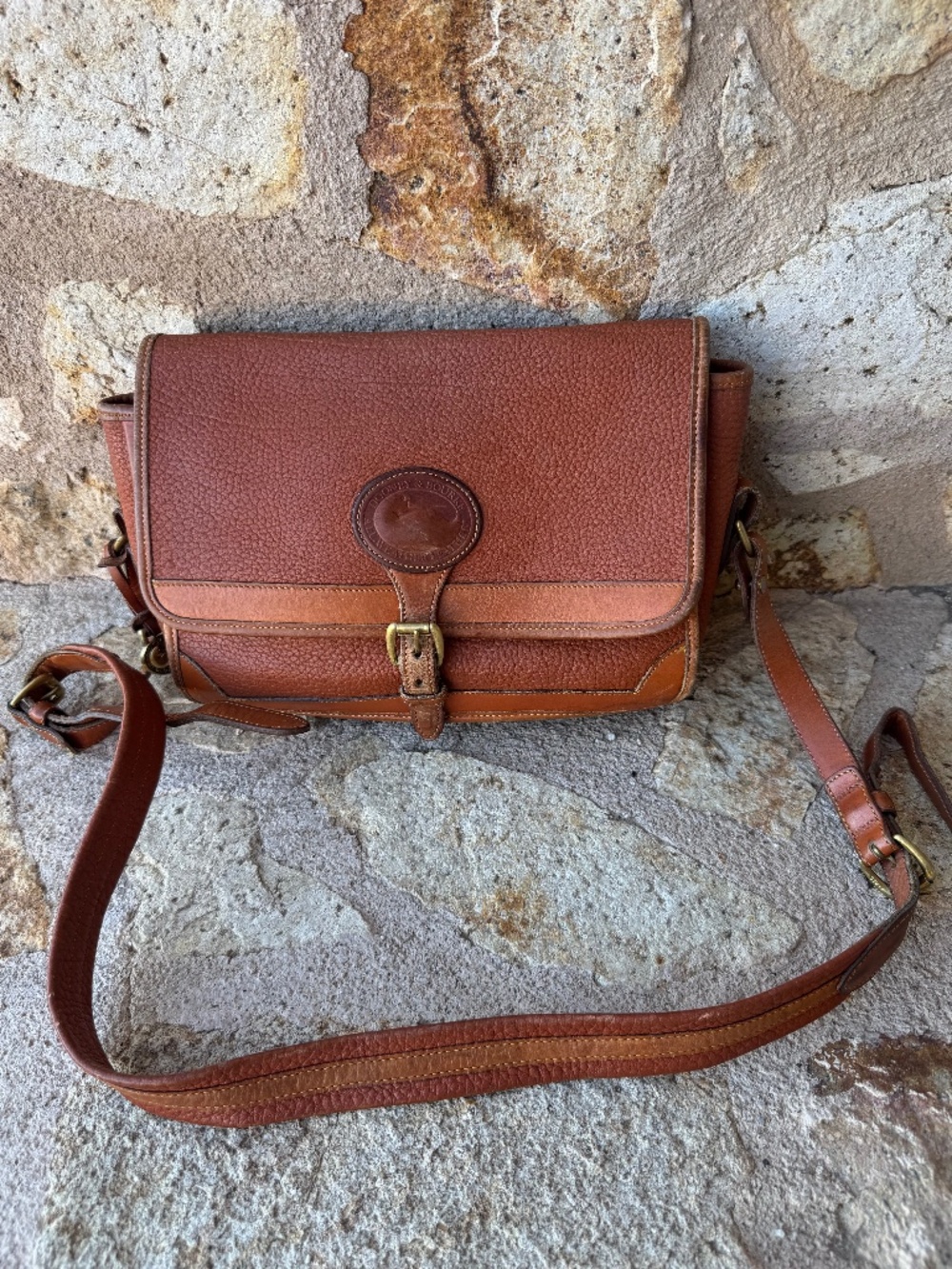 Vintage Dooney & Bourke All Weather Leather Shoulder Crossbody Bag made in USA